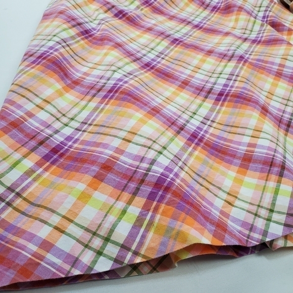TALBOTS Pink Purple Orange Plaid Skirt Size 4 - Picture 8 of 13